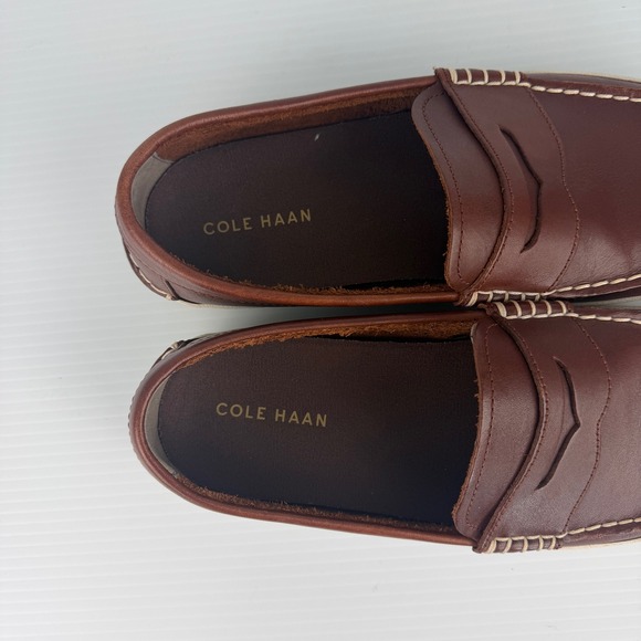 Cole Haan Mens Brown Leather ZeroGrand Penny Loafer Slip On Contrast Stitching 9 main image 9